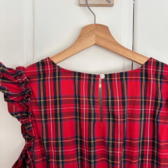 Red Tartan Plaid Sleeveless Dress JCrew Holiday - Picture 5 of 9